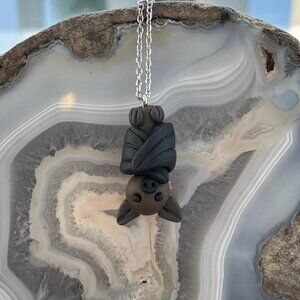 Bat Pendant Necklace - Halloween - Goth - Bats - Midnight Flight - Full Moon